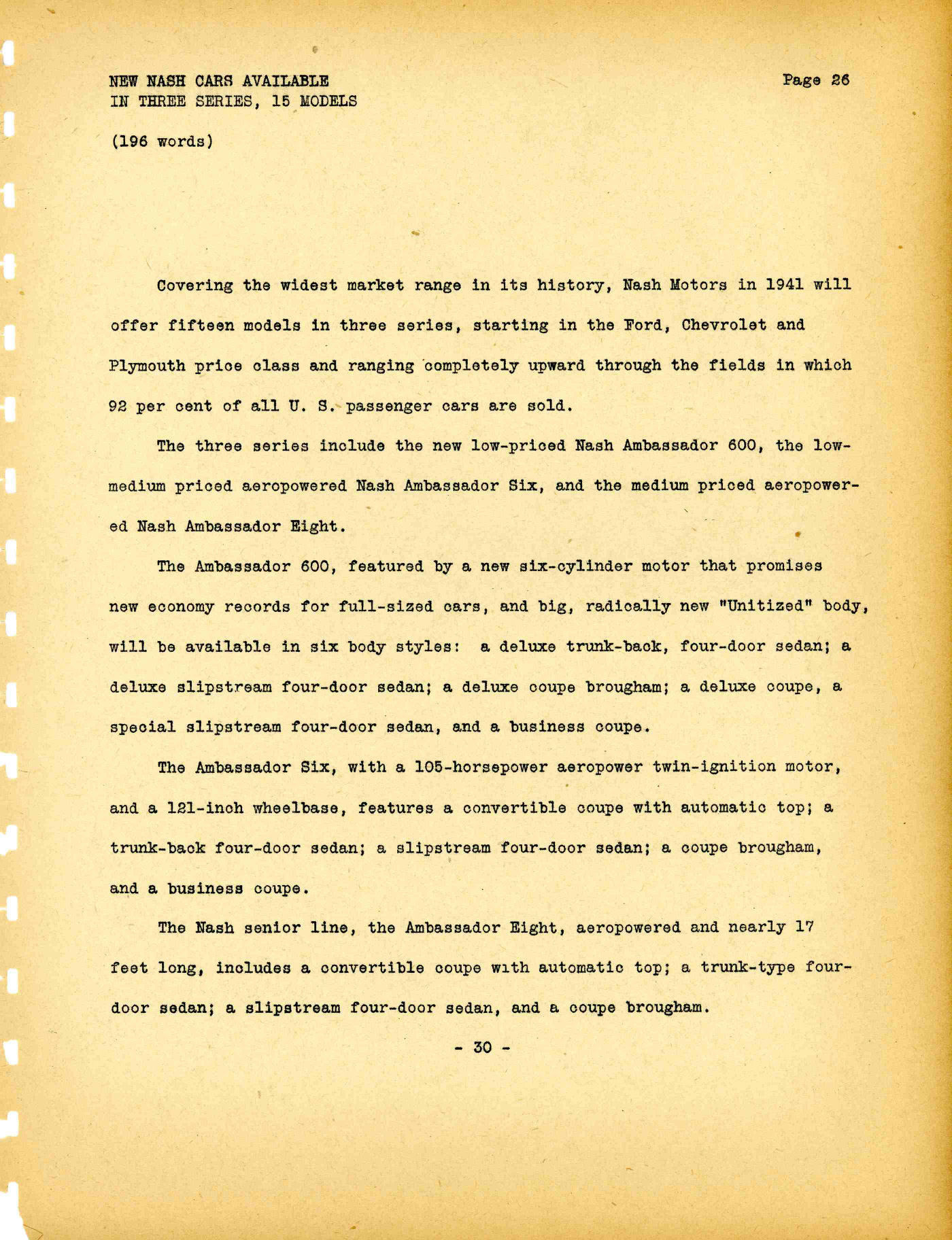 1941 Nash Press Kit Page 9